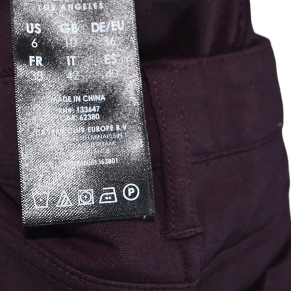 LIVERPOOL || Ponte Knit Pants Aubergene Dark Purple Stretch Size 6 Slim Ankle - Picture 8 of 9